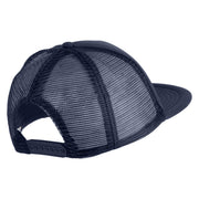 Old English Black K Patched Flat Bill Trucker Snapback Cap - Navy OSFM