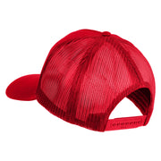 USS America CV 66 Blue Patched Solid Cotton Twill 5 panel Mesh Back Cap - Red OSFM