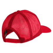 USS America CV 66 Blue Patched Solid Cotton Twill 5 panel Mesh Back Cap - Red OSFM