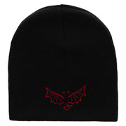 Devil Wings Embroidered 8 inch Acrylic Short Blank Beanie