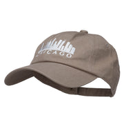 Chicago Skyline Embroidered Washed Cap