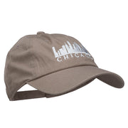 Chicago Skyline Embroidered Washed Cap