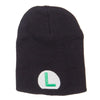 Circle Luigi Embroidered Short Beanie