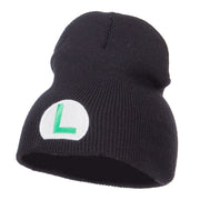 Circle Luigi Embroidered Short Beanie