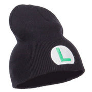 Circle Luigi Embroidered Short Beanie