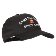 Camping Hair Don't Care with fire Embroidered Solid Cotton Pro Cap