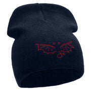 Devil Wings Embroidered 8 inch Acrylic Short Blank Beanie