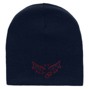 Devil Wings Embroidered 8 inch Acrylic Short Blank Beanie