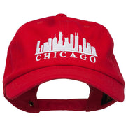 Chicago Skyline Embroidered Washed Cap