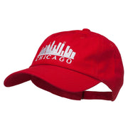 Chicago Skyline Embroidered Washed Cap