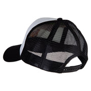 Fall Pumpkins Embroidered Summer Foam Mesh Trucker Cap - Black-White OSFM