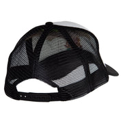 Fall Pumpkins Embroidered Summer Foam Mesh Trucker Cap - Black-White OSFM