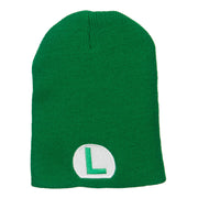 Circle Luigi Embroidered Short Beanie