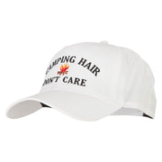 Camping Hair Don't Care with fire Embroidered Solid Cotton Pro Cap