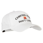 Camping Hair Don't Care with fire Embroidered Solid Cotton Pro Cap