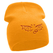 Devil Wings Embroidered 8 inch Acrylic Short Blank Beanie