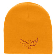 Devil Wings Embroidered 8 inch Acrylic Short Blank Beanie