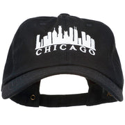 Chicago Skyline Embroidered Washed Cap