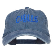 Chills Embroidered Washed Cap