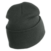 Veteran US Navy Logo Embroidered 12 Inch Cuff Long Beanie Made in USA - Graphite OSFM