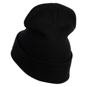 Metallic Golf Crest Sport Embroidered Iron on Patch 12 Inch Long Knitted Beanie - Black OSFM