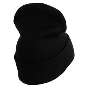 Metallic Golf Crest Sport Embroidered Iron on Patch 12 Inch Long Knitted Beanie - Black OSFM