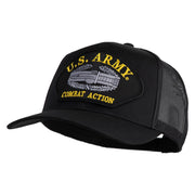 U.S. Army Combat Action Patched Solid Cotton Twill Mesh Prostyle Cap - Black OSFM