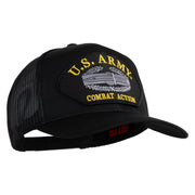 U.S. Army Combat Action Patched Solid Cotton Twill Mesh Prostyle Cap - Black OSFM