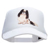 Japanese Chin Dog Patched Foam Front Golf Style Mesh Back Cap - White OSFM