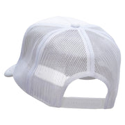 Japanese Chin Dog Patched Foam Front Golf Style Mesh Back Cap - White OSFM