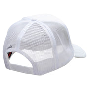 Japanese Chin Dog Patched Foam Front Golf Style Mesh Back Cap - White OSFM