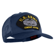 U.S. Army Combat Action Patched Solid Cotton Twill Mesh Prostyle Cap - Navy OSFM