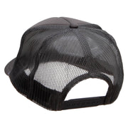 Japanese Chin Dog Patched Foam Front Golf Style Mesh Back Cap - Charcoal OSFM