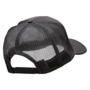 Japanese Chin Dog Patched Foam Front Golf Style Mesh Back Cap - Charcoal OSFM