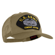 U.S. Army Combat Action Patched Solid Cotton Twill Mesh Prostyle Cap - Khaki OSFM
