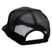 Japanese Chin Dog Patched Foam Front Golf Style Mesh Back Cap - Black OSFM