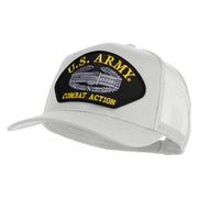 U.S. Army Combat Action Patched Solid Cotton Twill Mesh Prostyle Cap - White OSFM
