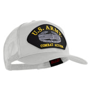 U.S. Army Combat Action Patched Solid Cotton Twill Mesh Prostyle Cap - White OSFM