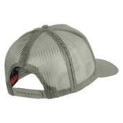 USS Coral Sea CV 43 Blue Patched Solid Cotton Twill 5 panel Mesh Back Cap - Grey OSFM