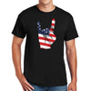 American Rockin Roll Graphic Design Men's Big Size Cotton Polyester DryBlend T-Shirt - Black XS