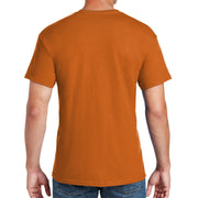 American Rockin Roll Graphic Design Men's Big Size Cotton Polyester DryBlend T-Shirt - Texas-Orange XS