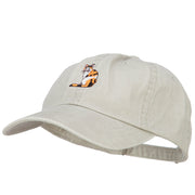 Calico Cat Embroidered Washed Cotton Twill Cap