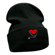 Curative Heart Logo Embroidered Long Knitted Beanie