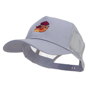 Autumn Shrooms Embroidered Five Panels Pro Style Trucker Mesh Cap - Grey OSFM