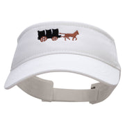 Horse Carriage Embroidered Brushed Sports Visor