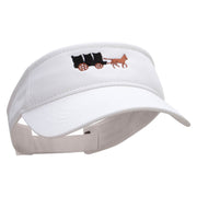 Horse Carriage Embroidered Brushed Sports Visor