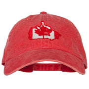 Canada Flag Map Embroidered Washed Cotton Twill Cap