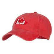 Canada Flag Map Embroidered Washed Cotton Twill Cap