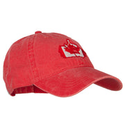 Canada Flag Map Embroidered Washed Cotton Twill Cap