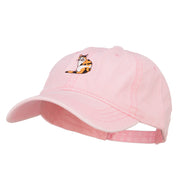 Calico Cat Embroidered Washed Cotton Twill Cap